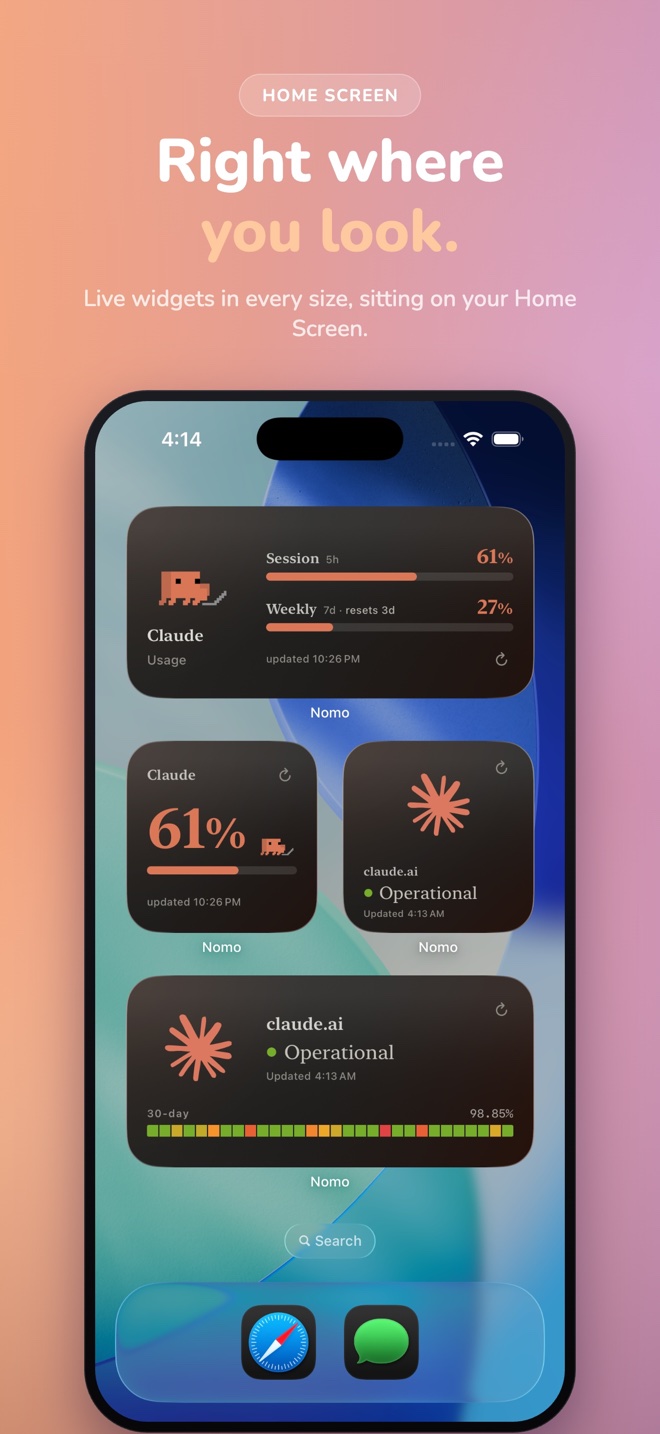 App Store panel — Home Screen widgets: right where you look